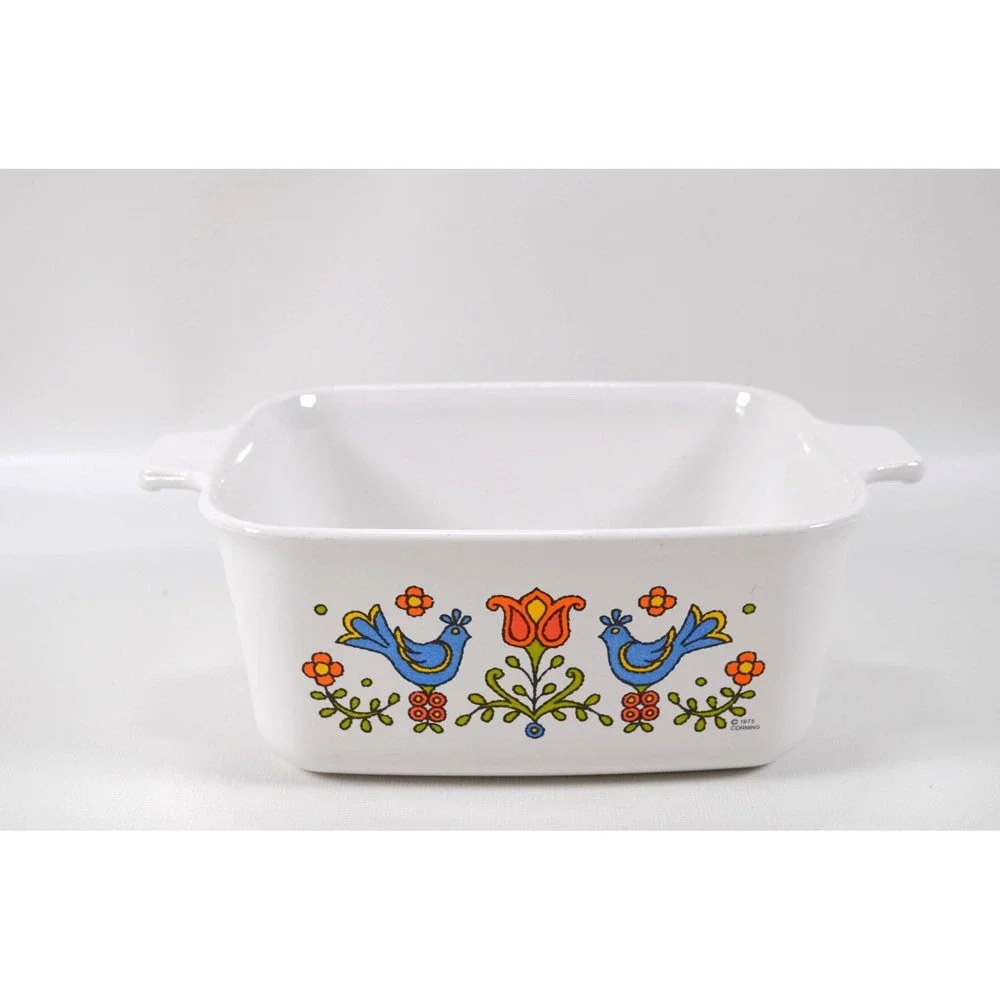 Vtg Corning Ware Casserole Baking Dish Country Festival  P-4-B  NO LID